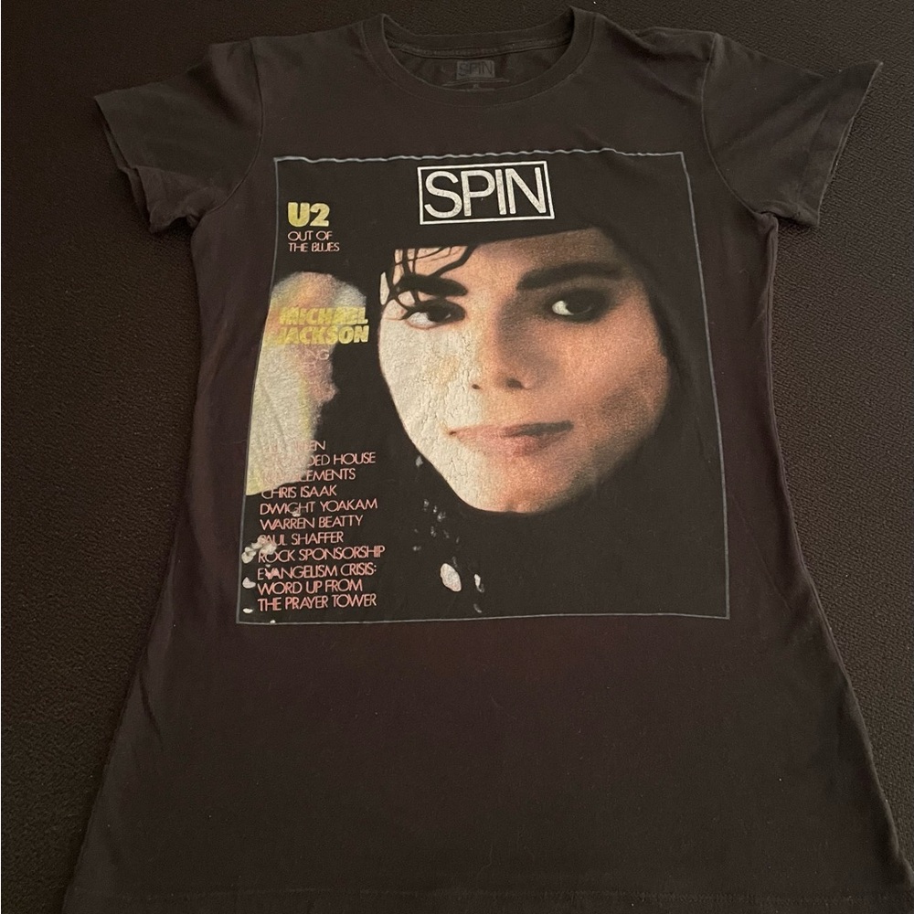 SPIN Magazine Michael Jackson cover graphic tee sz XL